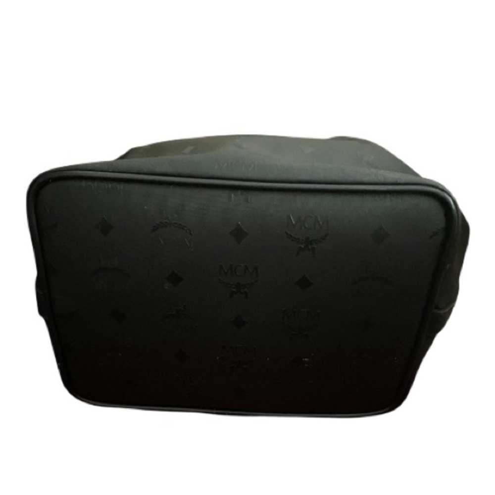 MCM Monogram & Visetos Bucket Bag Nylon & Leather Vintage Black Made in Germany - Picture 15 of 16